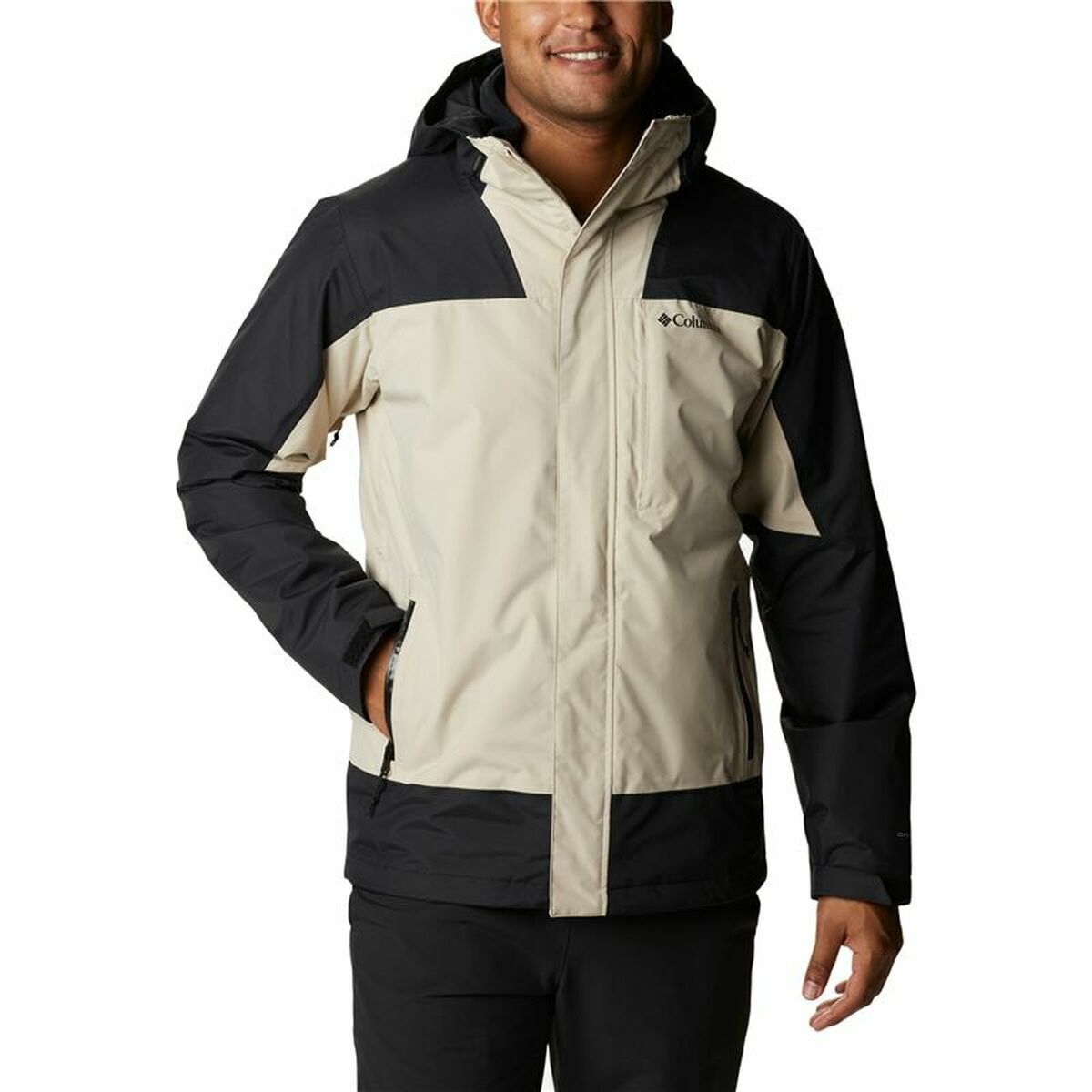 Adult-sized Jacket Columbia Electric Peak Black Beige 2-in-1 With hood-0