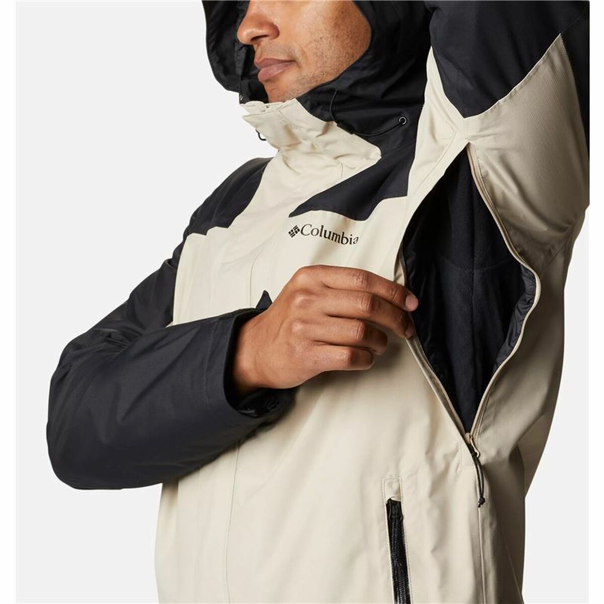 Adult-sized Jacket Columbia Electric Peak Black Beige 2-in-1 With hood-3