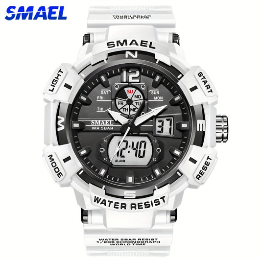 SAMEL Boys And Girls Dual Time Display Quartz Wristwatches, Rubber LED Digital Back Light Stopwatch Alarm Clock Outdoor Sports Waterproof Watches, Ideal choice for Gifts