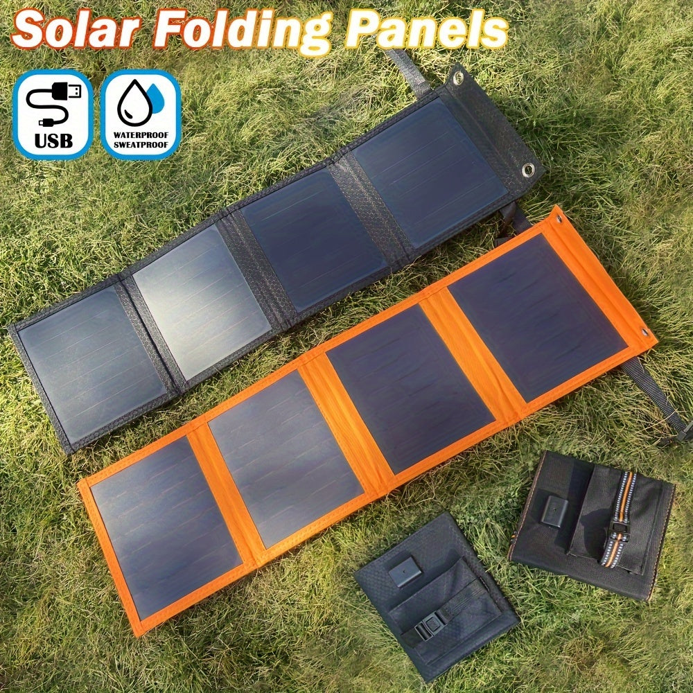 1pc 30W solar panel, foldable solar panel battery charger, suitable for portable power station generator, smart charging 5V iPhone, Ipad, outdoor camper RV travel