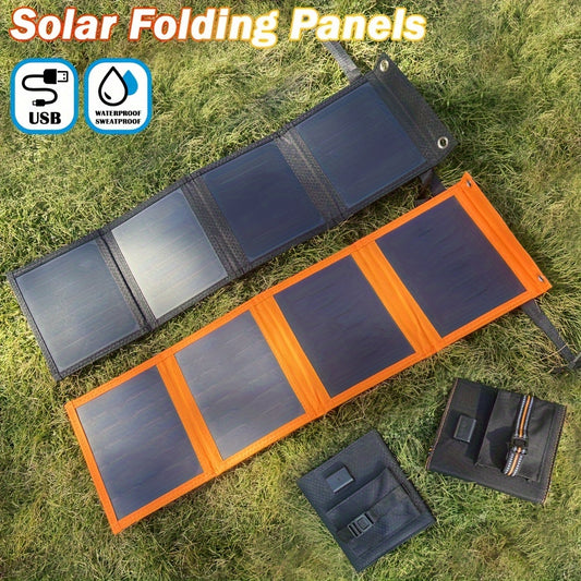 1pc 30W solar panel, foldable solar panel battery charger, suitable for portable power station generator, smart charging 5V iPhone, Ipad, outdoor camper RV travel