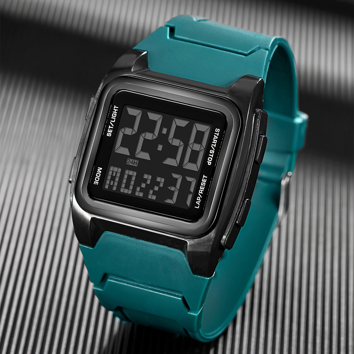 Retro Square Large Screen Sports Electronic Watch, Luminous Multifunctional Outdoor Sports Watch, Gift For Friends