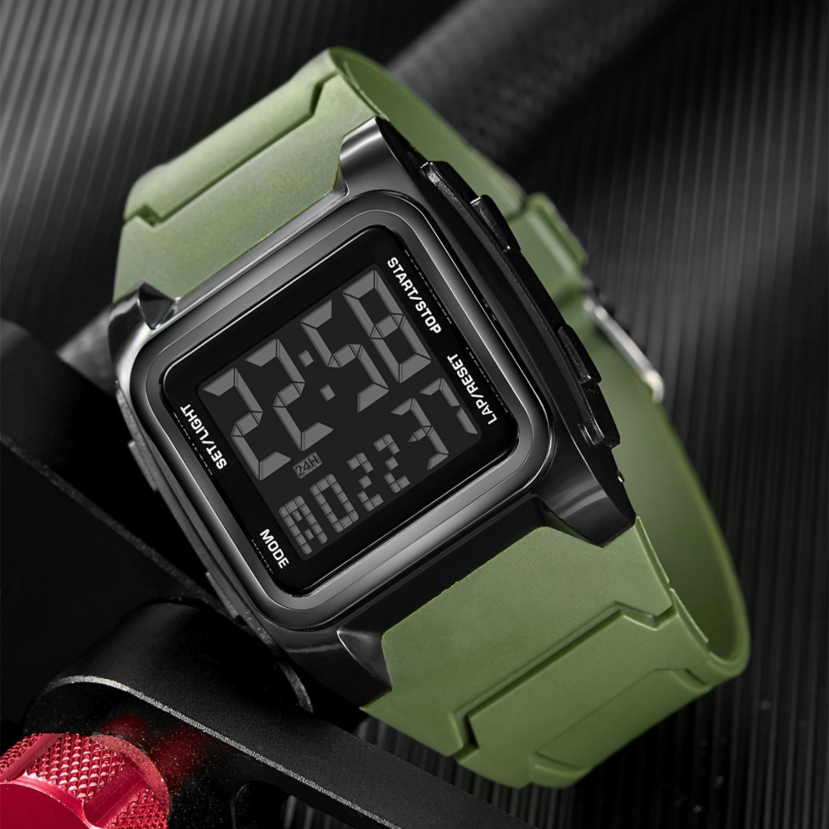 Retro Square Large Screen Sports Electronic Watch, Luminous Multifunctional Outdoor Sports Watch, Gift For Friends