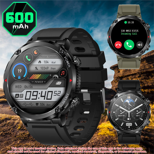 Premium Men'S Smartwatch For Outdoor Activities - Hd Touch Screen, Call & Text Alerts, 600Mah Battery, Sports Tracker With Multiple Modes, Compatible With For Iphone & Android.