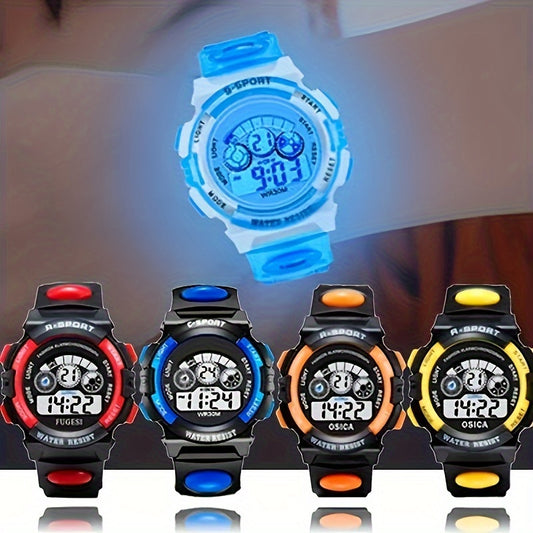 Boys And Girls Casual Cute Electronic Watches, Waterproof Luminous Colorful Multi-functional Sports Watch, Holiday Gift