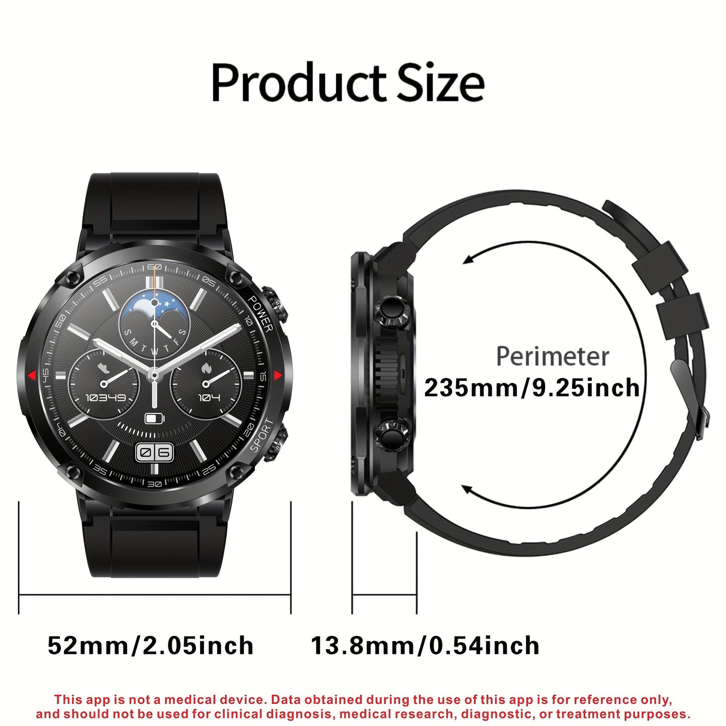 Premium Men'S Smartwatch For Outdoor Activities - Hd Touch Screen, Call & Text Alerts, 600Mah Battery, Sports Tracker With Multiple Modes, Compatible With For Iphone & Android.