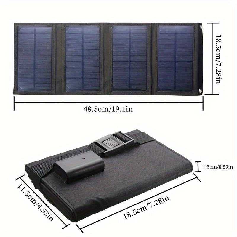 30W Portable Solar Charger Panel With 8W Usb Output - Foldable & Durable For Outdoor Camping, Hiking, Car & Boat Emergency Power Solar Panel Charger Solar Battery Charger