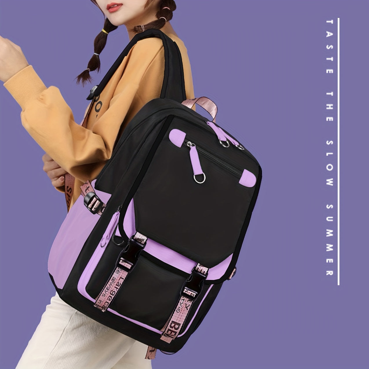 New Women's Backpack Large Capacity Leisure Personalized Travel Backpack Female Campus Ins Fashion Middle School Student School