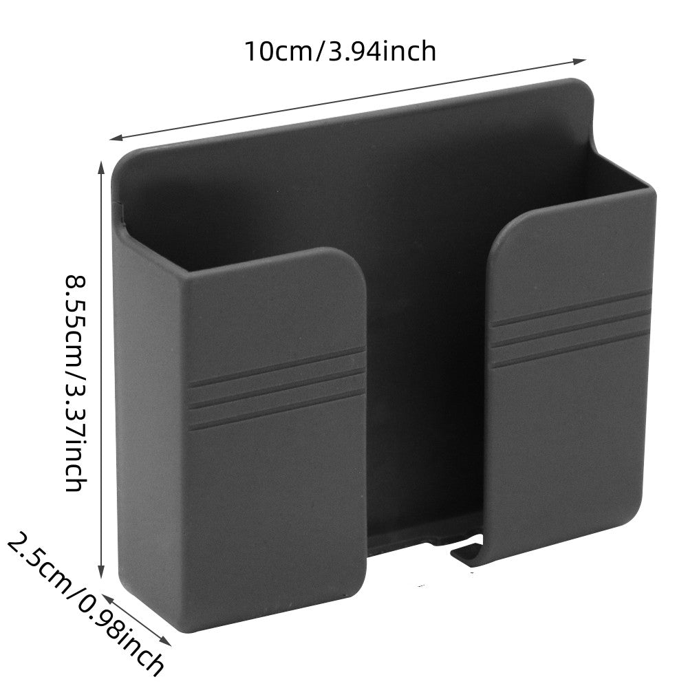 1pc Wall Mobile Phone Holder Plug Phone Charging Stand Remote Control Storage Box Bracket Punch-Free Mounted Organizer Holders