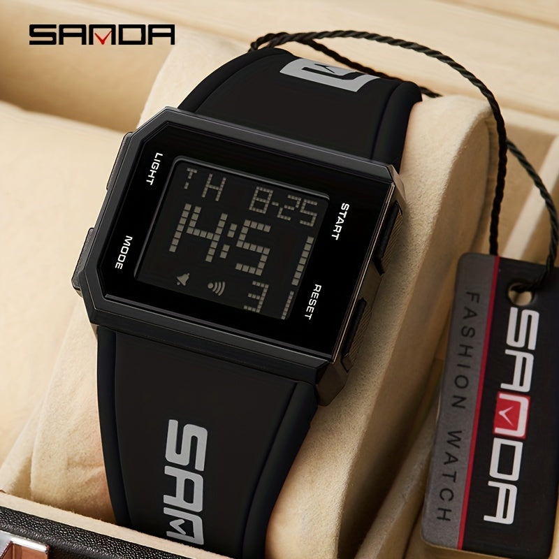 SANDA Men's Waterproof Fashion LED Watch, Sports Fashion Multifunctional Watch, Ideal Gift Choice