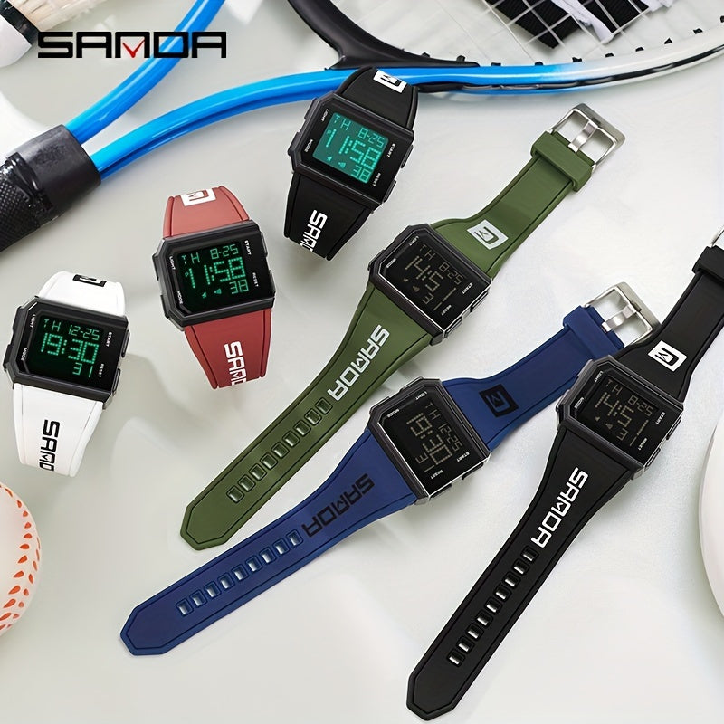 SANDA Men's Waterproof Fashion LED Watch, Sports Fashion Multifunctional Watch, Ideal Gift Choice