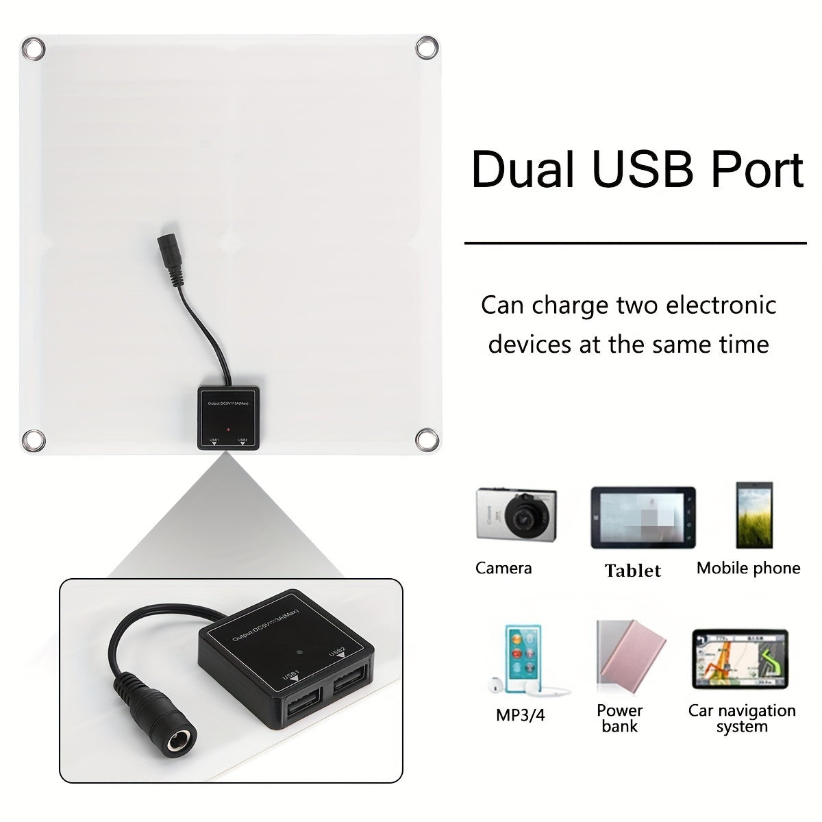 1pc, Complete Solar Panel Kit Power, Dual 12V/5V USB, 60A/100A Solar Controller Perfect For Car, Yacht, RV, Boat, Home, Camping Battery Charger