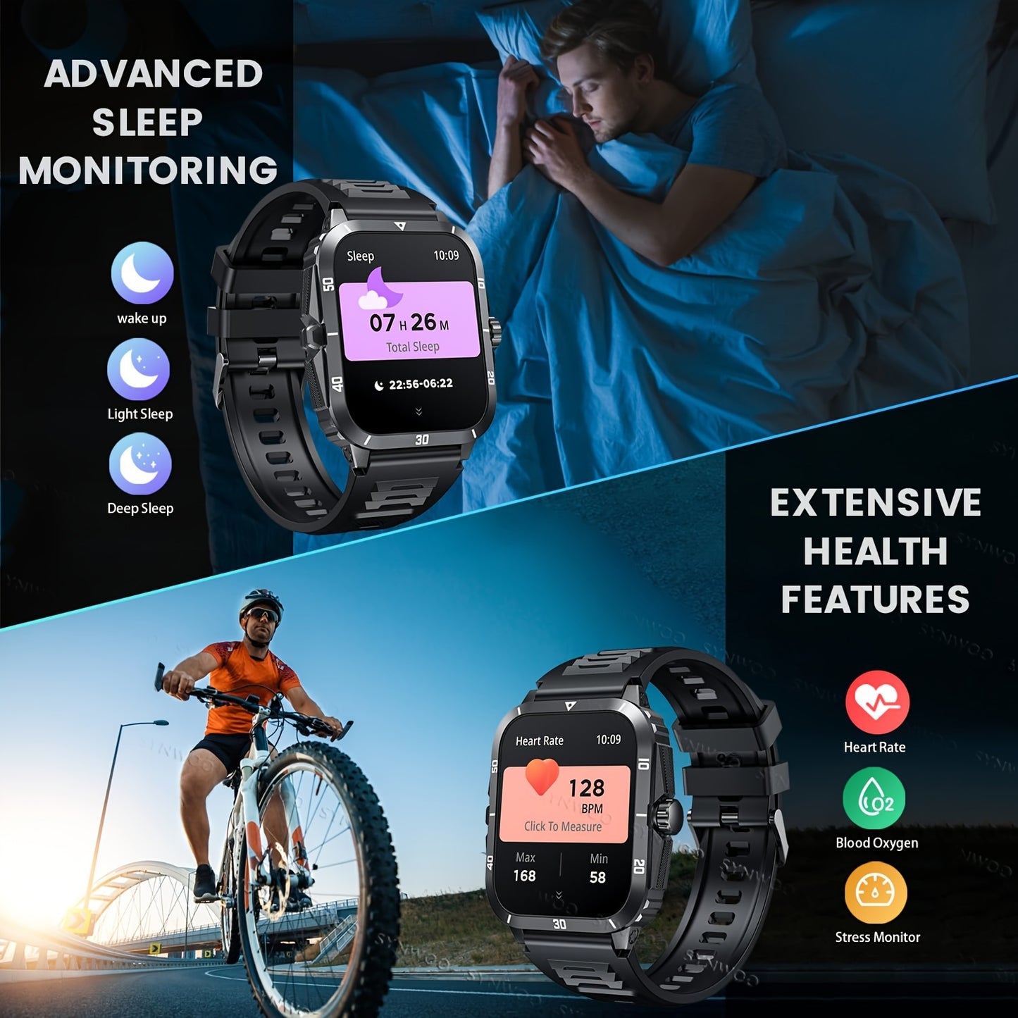 New Smartwatch For Men Women - Multiple Sport Modes, High-Definition Screen, Fitness Tracker With Reminders, Wireless Calls, Long Battery Life.