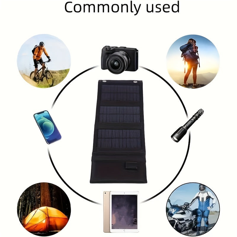 1set Easy To Carry Solar Charging Panel, Waterproof Folding Solar Charging Pack To Keep Your Device Charged During Outdoor Travel