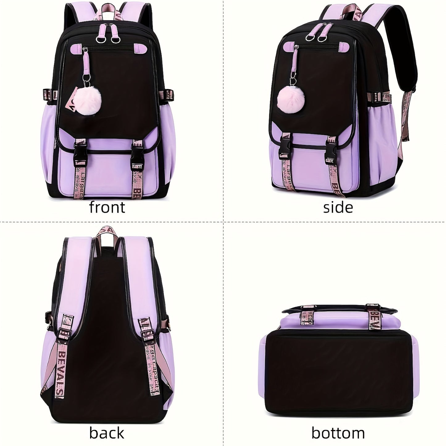 New Women's Backpack Large Capacity Leisure Personalized Travel Backpack Female Campus Ins Fashion Middle School Student School