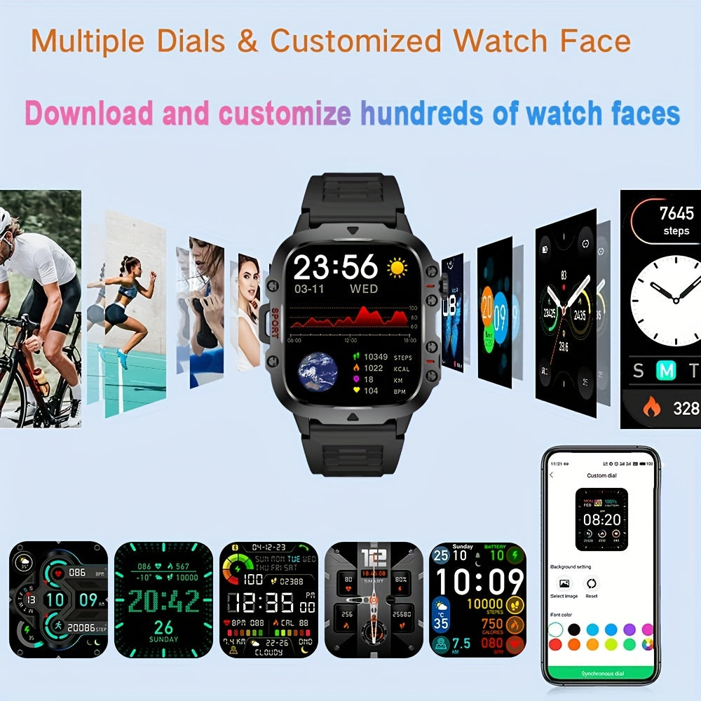 Sports Smart Bracelet Watch For Men And Women (Answer/Make Call), 4.98cm IPS Full Touch Screen Fitness Tracker With 100+ Sport Modes, Activity Tracker Smartwatch For Android IOS