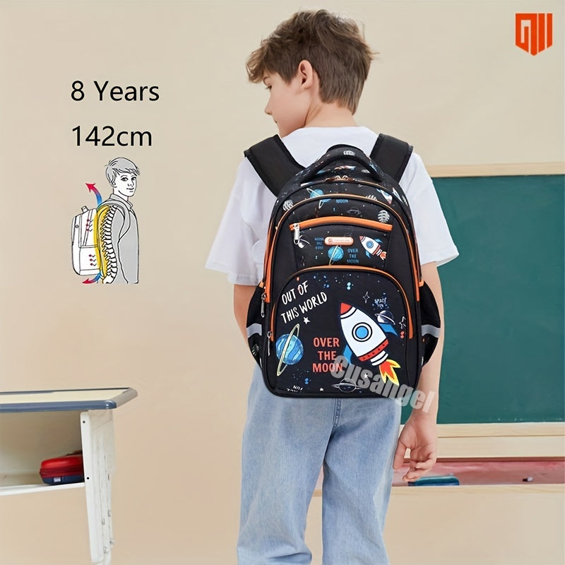 Children's Backpack Lightweight Cute Cartoon Student School Bag For Aged 6-12 Kids Preschool Elementary Backpack Astronaut Mermaid Pattern Large Capacity Backpacks