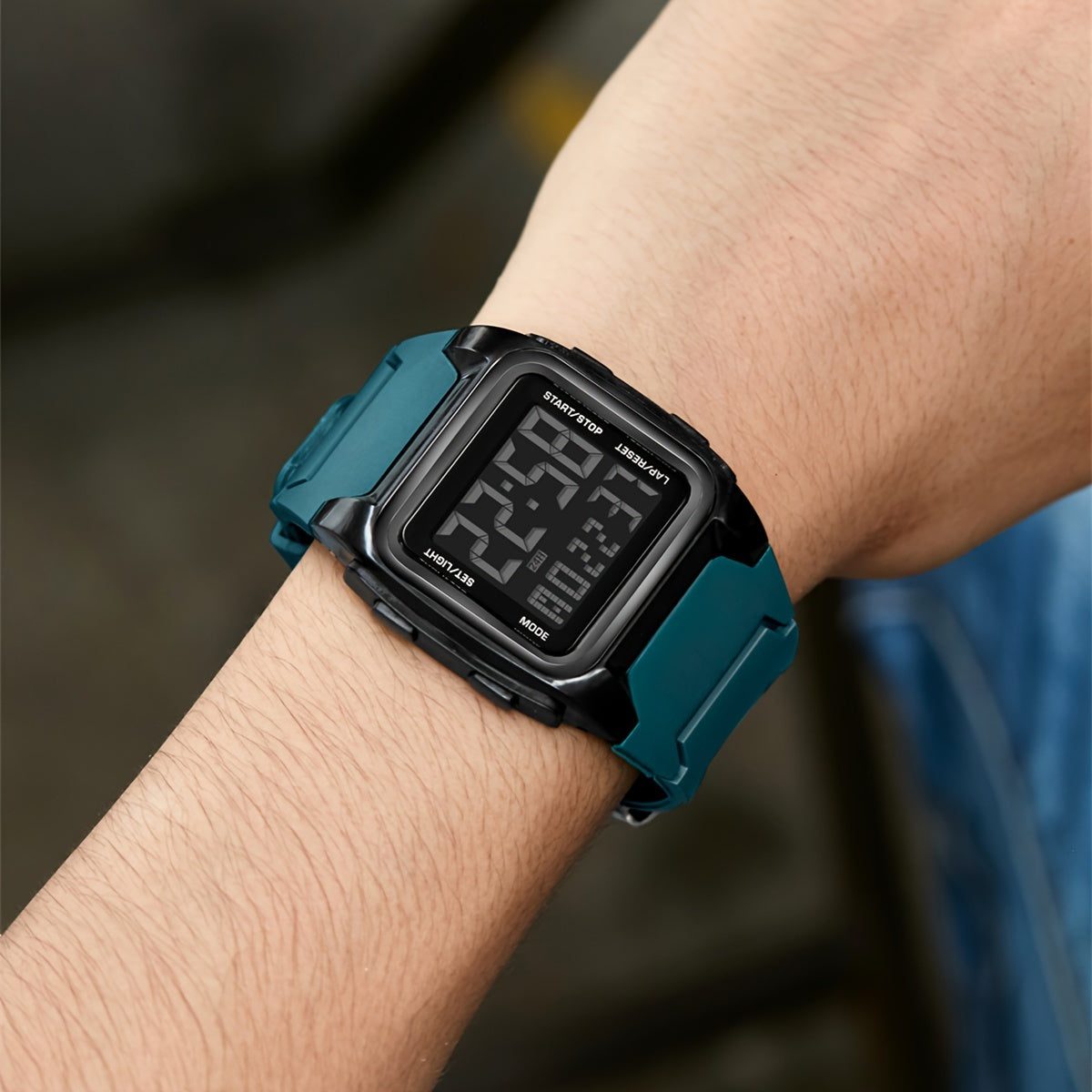 Retro Square Large Screen Sports Electronic Watch, Luminous Multifunctional Outdoor Sports Watch, Gift For Friends