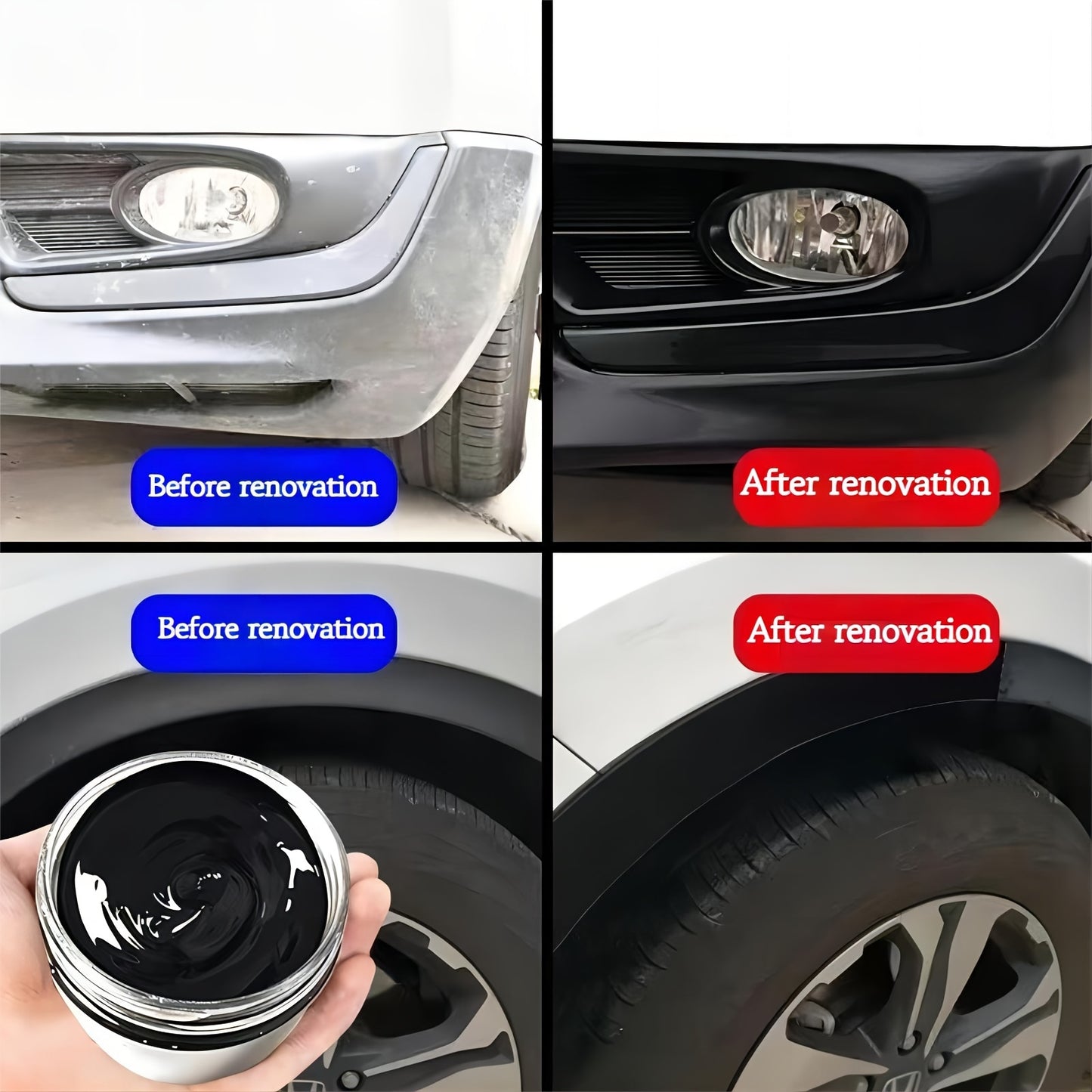 1pc Car Faux Leather And Plastic Repair Cream Returns To Black Glossy Car Maintenance Product, Restoring Artificial Leather, Car Polishing, And Coating Renovation