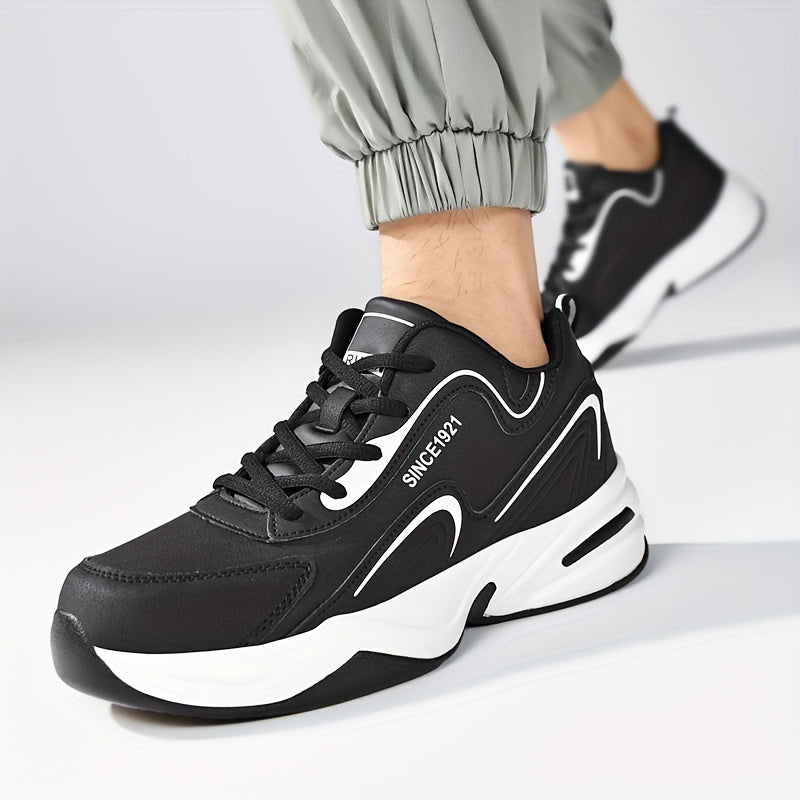 Men's Trendy Breathable Wear-resistant Chunky Sneakers For Traveling, Men's Footwear