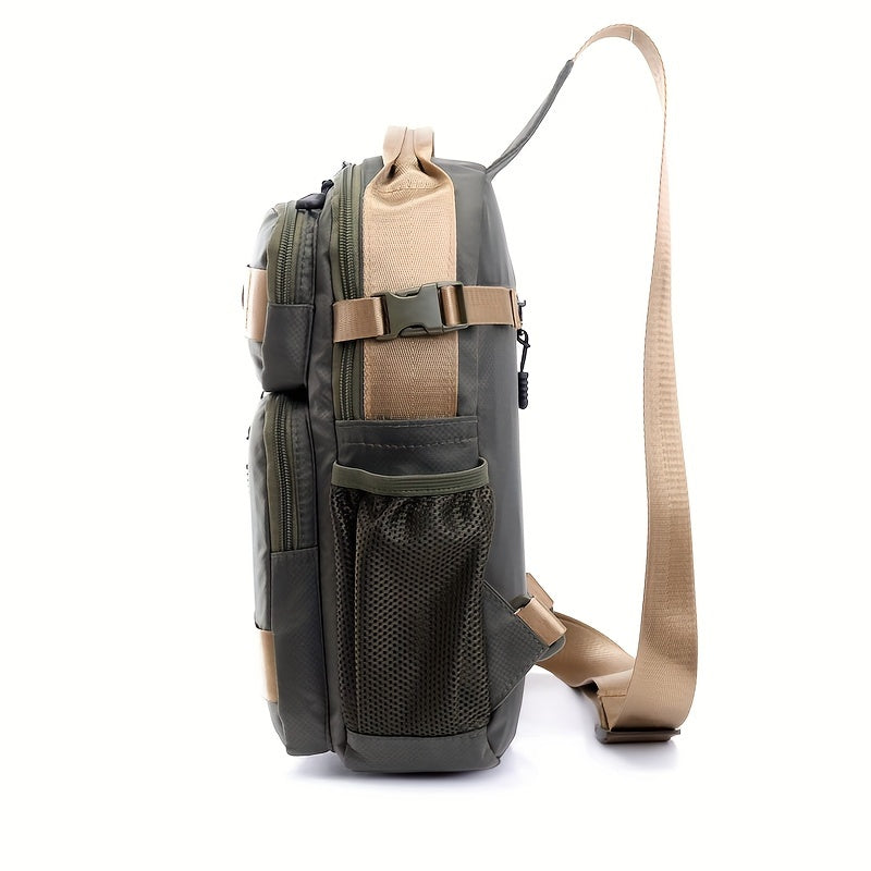 1pc Men's New Chest Bag, Casual Short-distance Travel Multifunctional Business Commuting Large Capacity Crossbody Bag