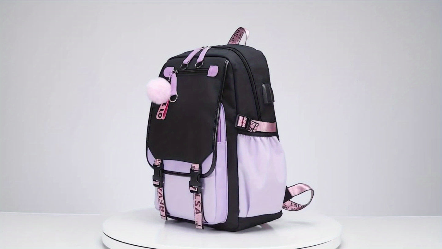 New Women's Backpack Large Capacity Leisure Personalized Travel Backpack Female Campus Ins Fashion Middle School Student School