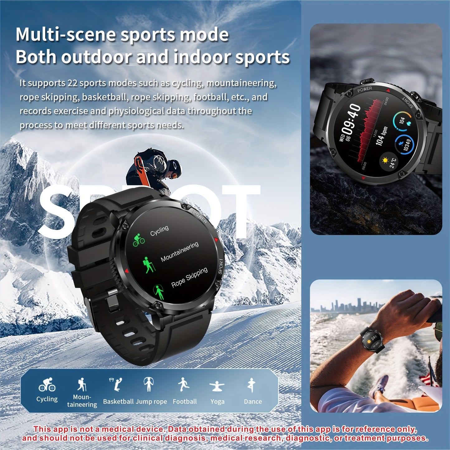 Premium Men'S Smartwatch For Outdoor Activities - Hd Touch Screen, Call & Text Alerts, 600Mah Battery, Sports Tracker With Multiple Modes, Compatible With For Iphone & Android.