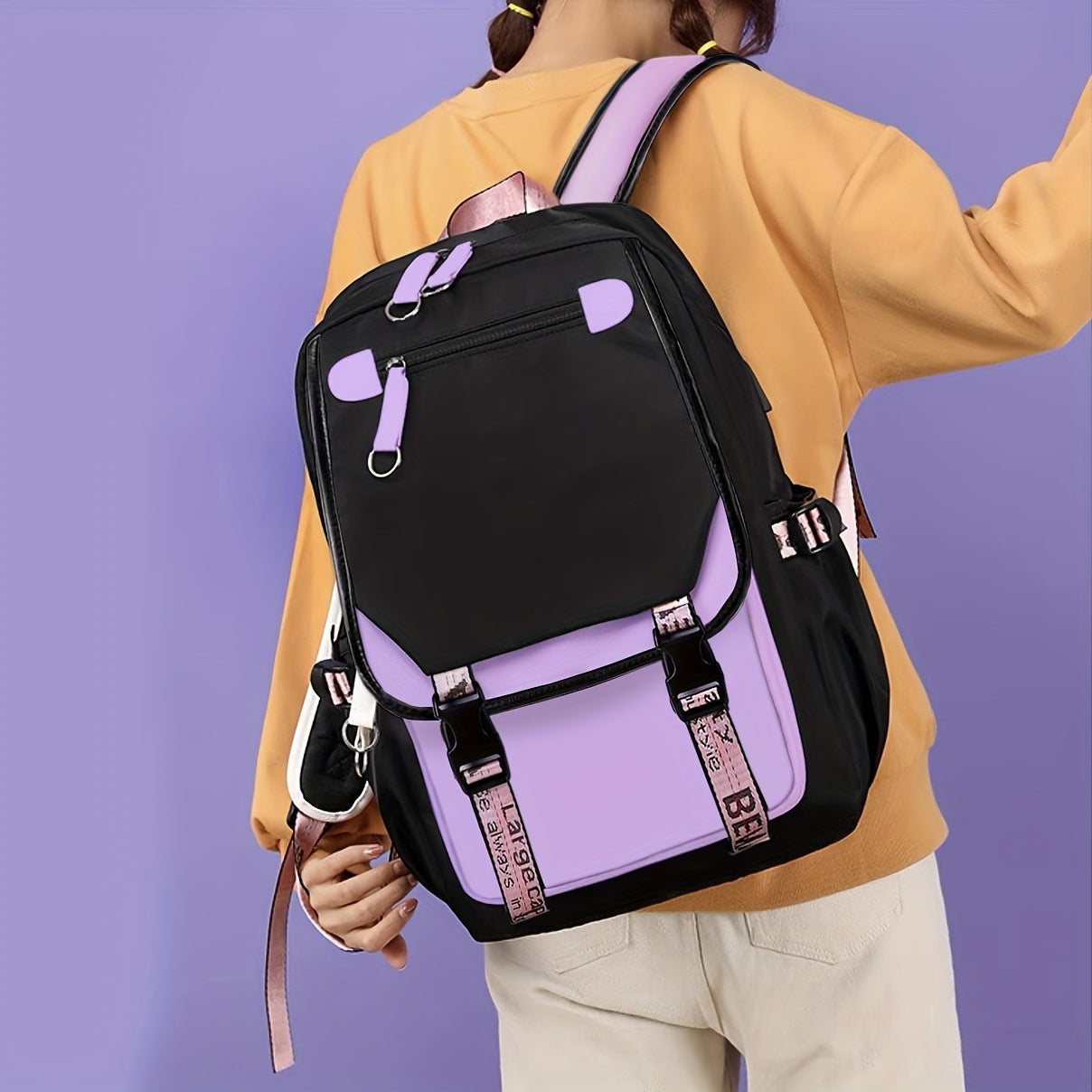 New Women's Backpack Large Capacity Leisure Personalized Travel Backpack Female Campus Ins Fashion Middle School Student School