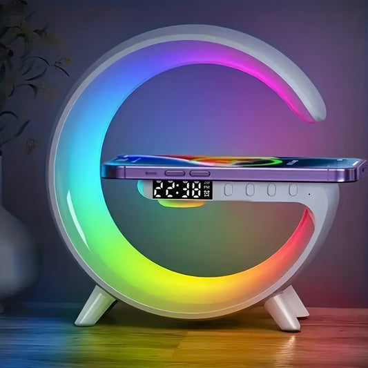 Wireless Charging Speaker With Large G Atmosphere Lamp, Perfect For Parties, Listening To Music, And Connecting To Your Phone For High-quality Sound.