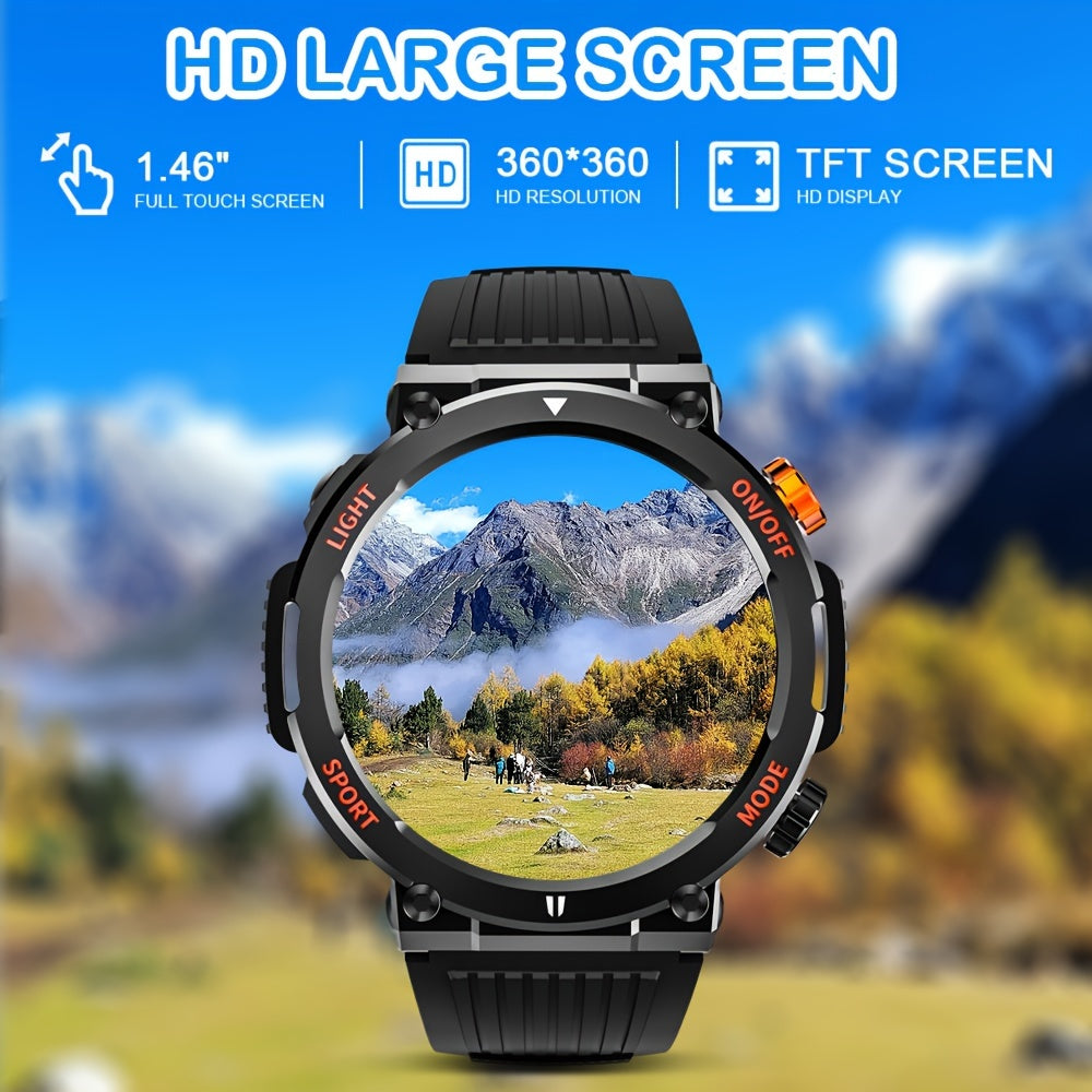 Outdoor Sports Smartwatch For Men (answering/making Calls), The Latest Android IPhone Wireless Tactical Smartwatch From 2023, Sturdy And Durable Outdoor Fitness Tracker, AI Voice/pedometer/sleep 450 MAh Battery