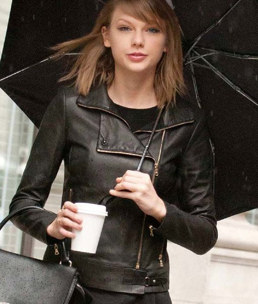 Taylor Swift Leather Jacket Black-1