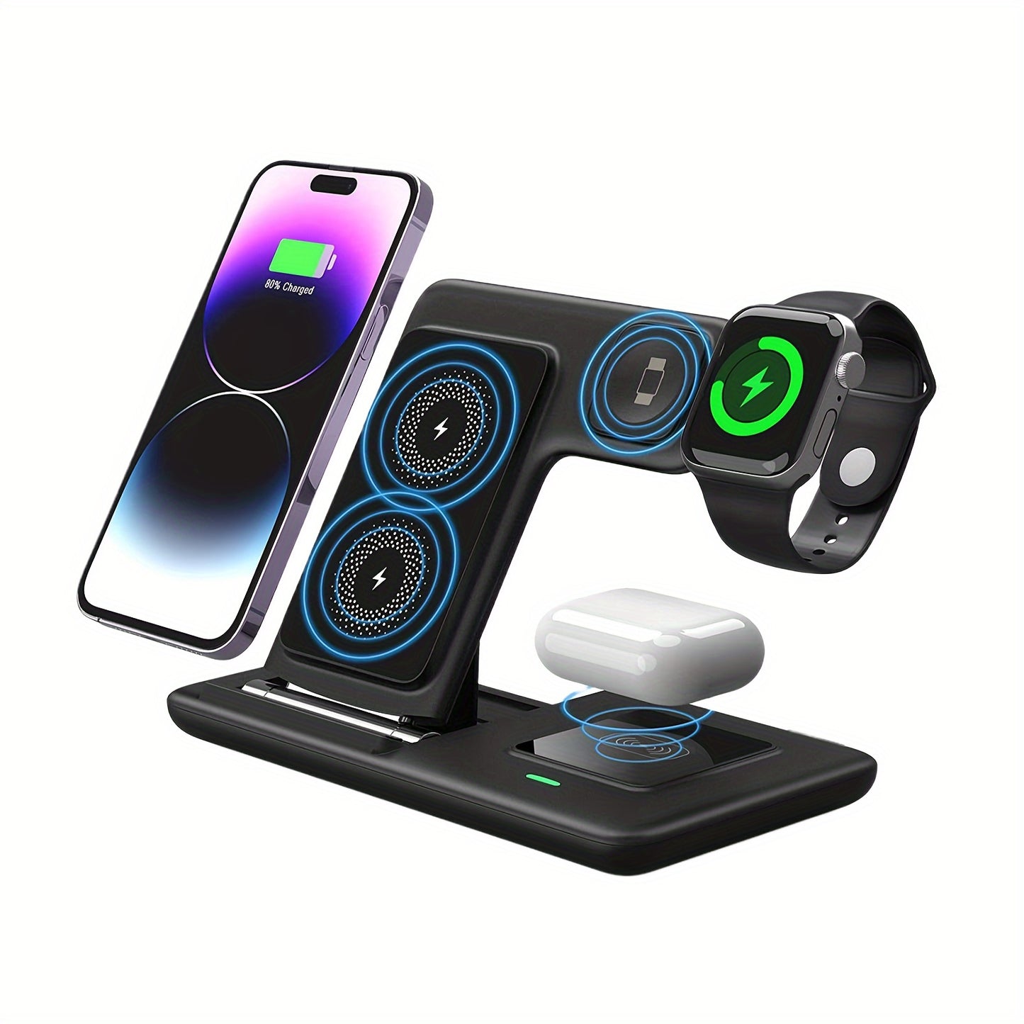 Wireless Charging Station, 3-in-1 Folding Mobile Phone Wireless Charger Bracket, Suitable For IPhone