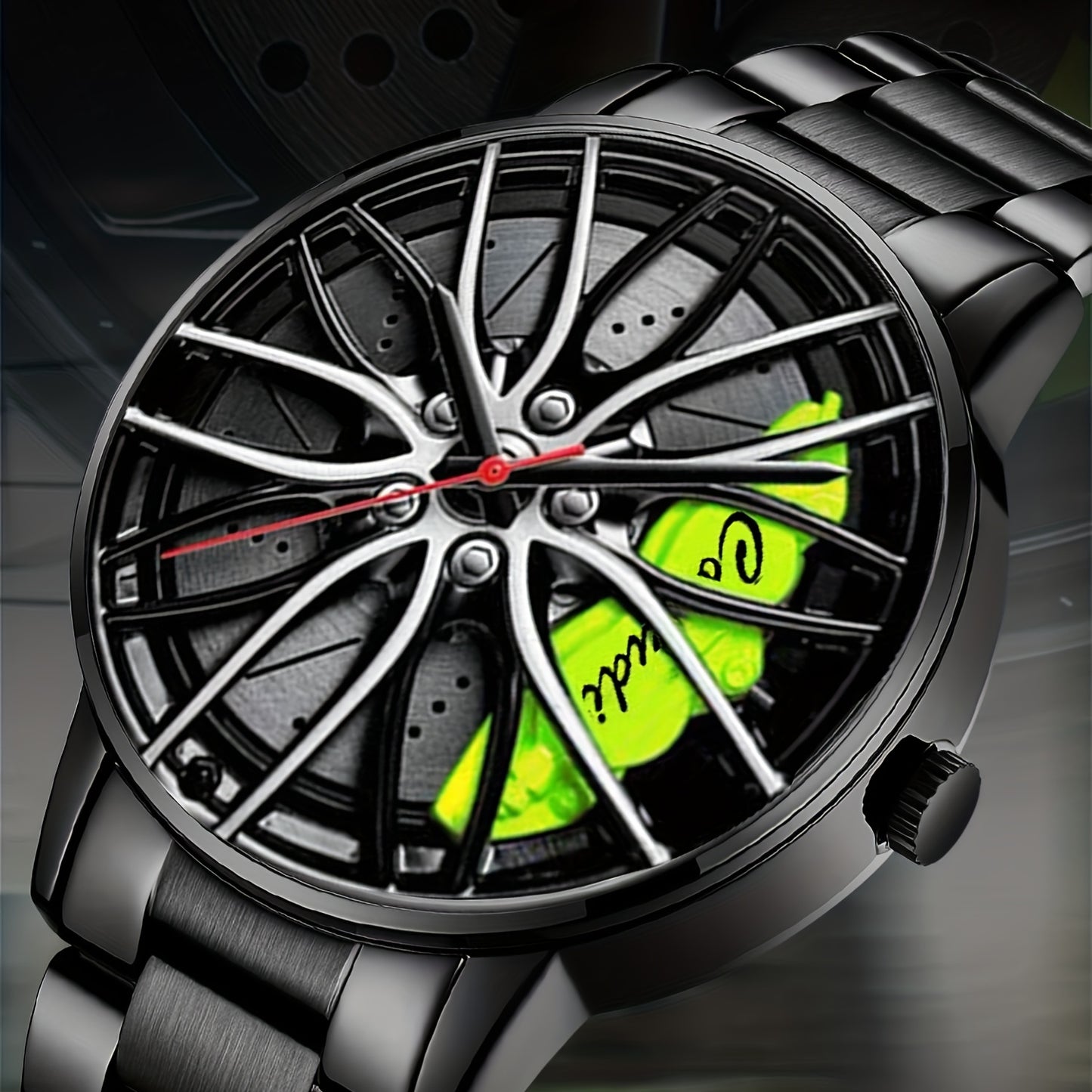 Fashion Car Wheel Watch, mænds tredimensionelle hule armbåndsur, ideelt valg til gaver