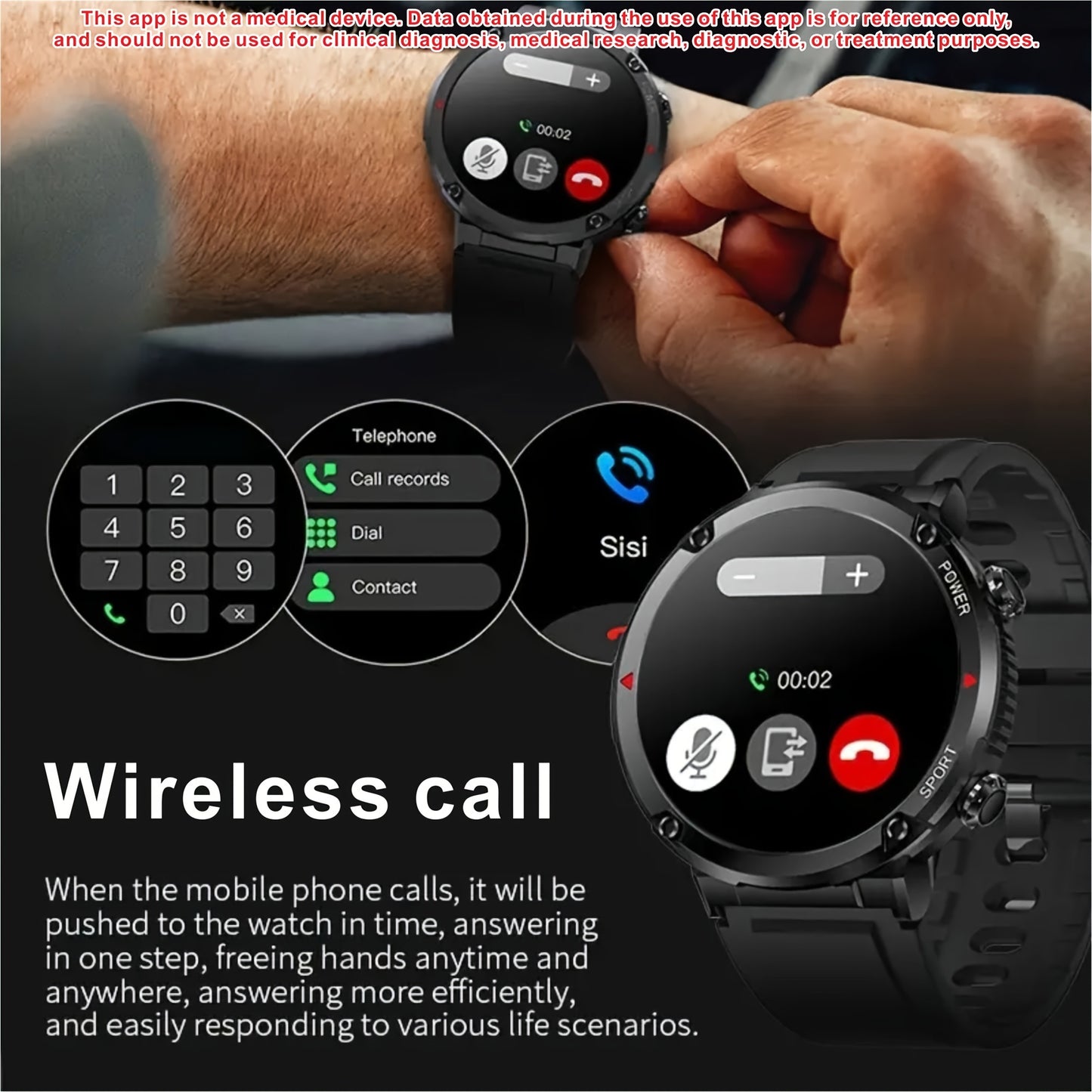 Premium Men'S Smartwatch For Outdoor Activities - Hd Touch Screen, Call & Text Alerts, 600Mah Battery, Sports Tracker With Multiple Modes, Compatible With For Iphone & Android.