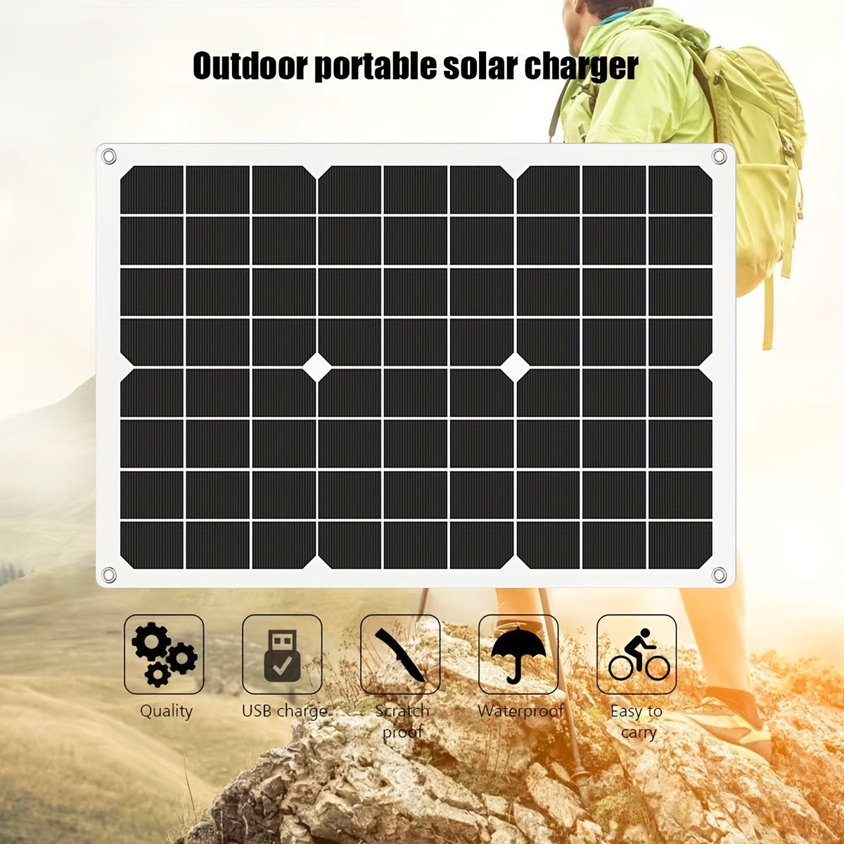 1pc, Complete Solar Panel Kit Power, Dual 12V/5V USB, 60A/100A Solar Controller Perfect For Car, Yacht, RV, Boat, Home, Camping Battery Charger