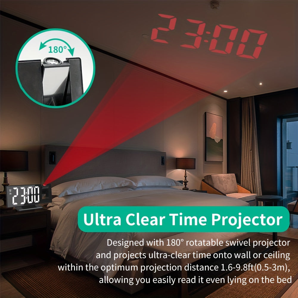 1pc Multifunctional Digital Alarm Clock With Large LED Screen For Bedroom