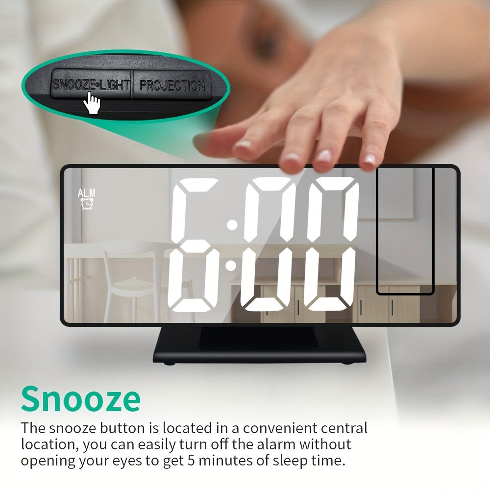 1pc Multifunctional Digital Alarm Clock With Large LED Screen For Bedroom