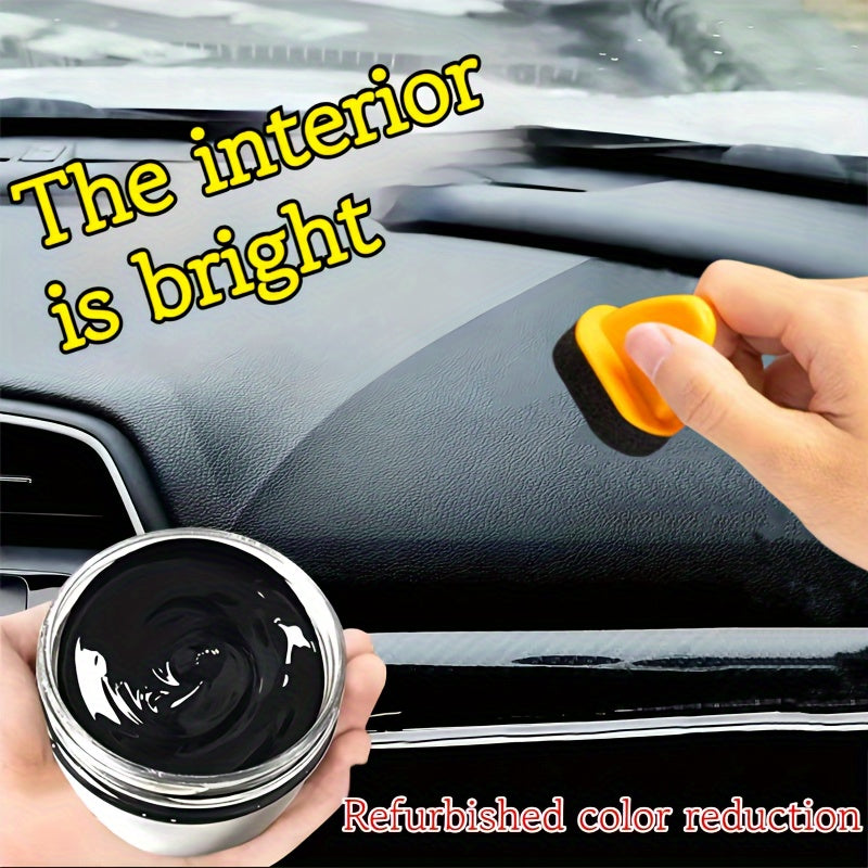 1pc Car Faux Leather And Plastic Repair Cream Returns To Black Glossy Car Maintenance Product, Restoring Artificial Leather, Car Polishing, And Coating Renovation