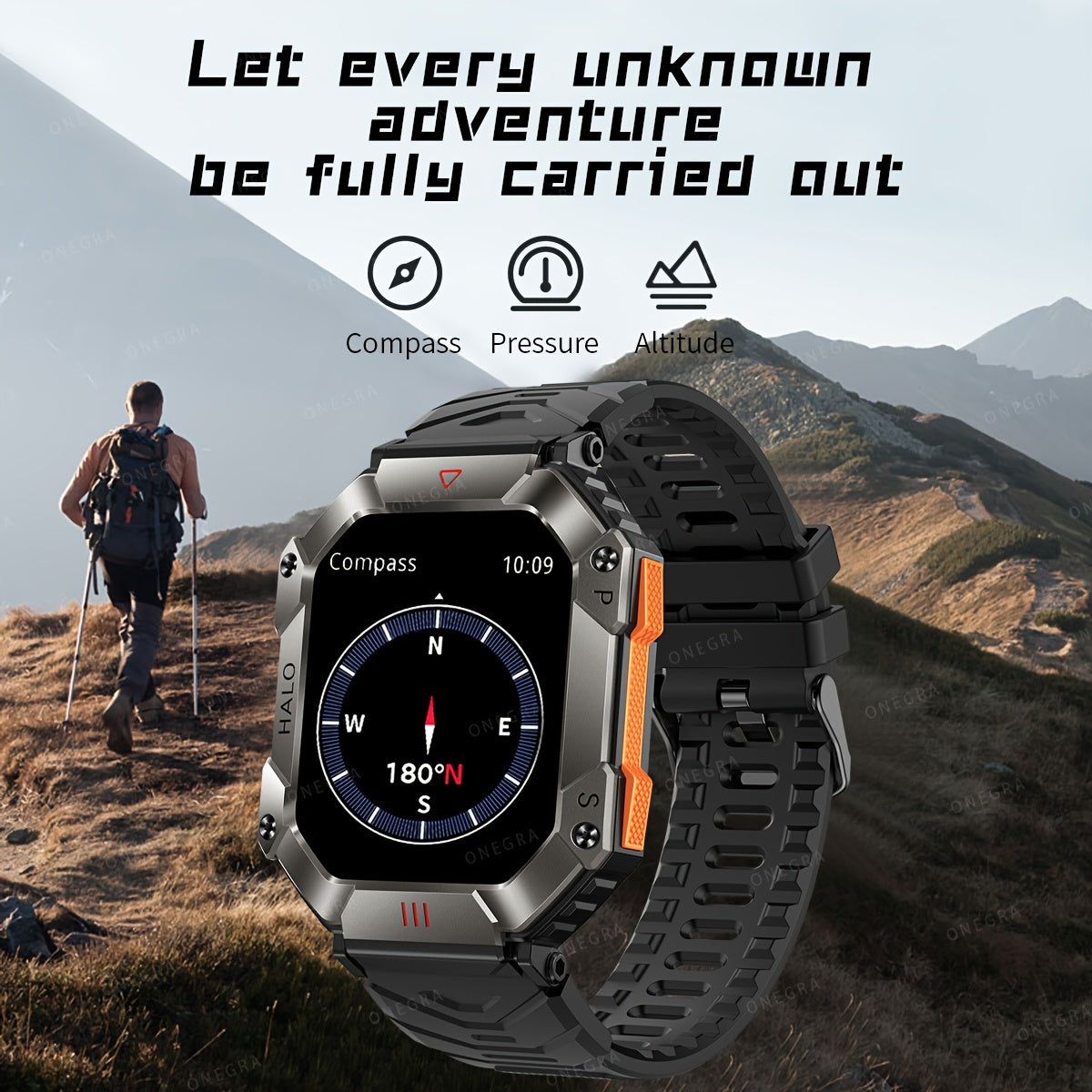 ONEGRA Sports Smart Watch For Women Men, Waterproof Fitness Watches With AI Voice Wireless Call