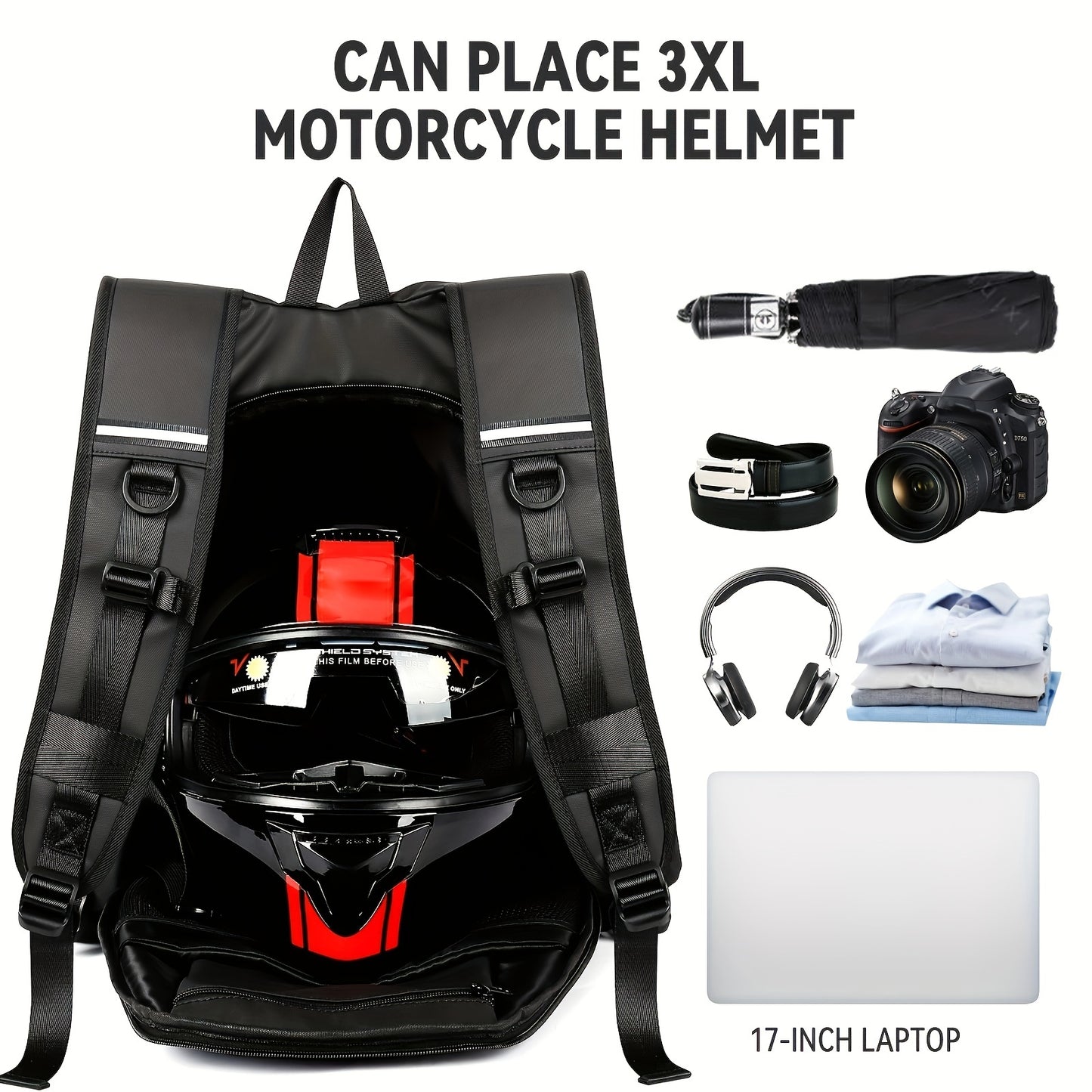 Cycling Backpack, Motorcycle Helmet Bag, Waterproof Travel Bag