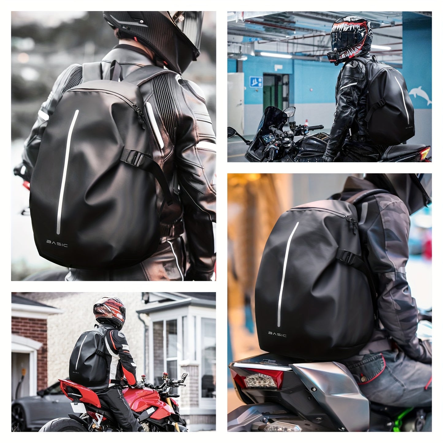 Cycling Backpack, Motorcycle Helmet Bag, Waterproof Travel Bag