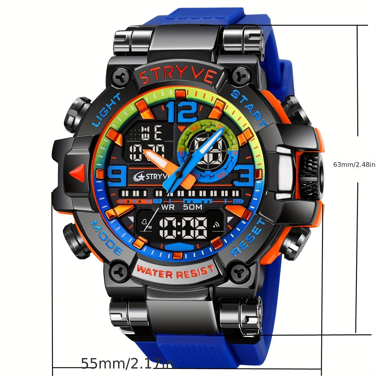 STRYVE Men's Dual Movement Waterproof Watches, Fashion Party Style Sports Watch