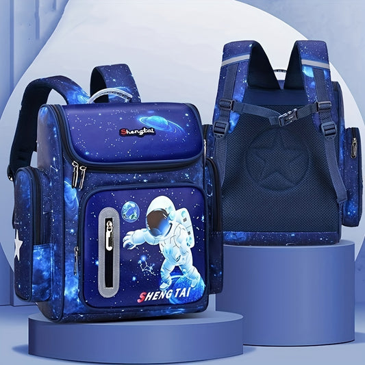 Waterproof School Bags, Cartoon Astronaut Space Starry Sky School Backpack, Large Capacity