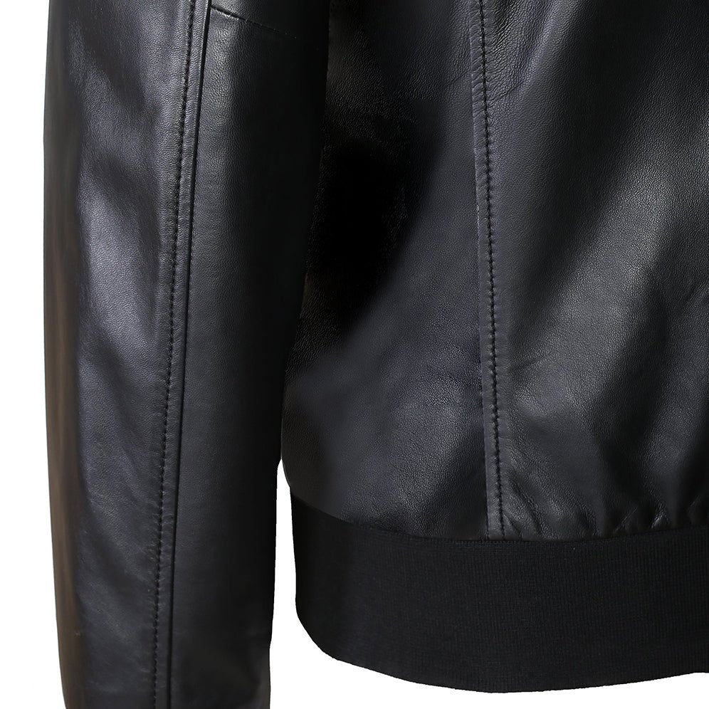 Brandon Men's New Zealand Leather Bomber Jacket-4