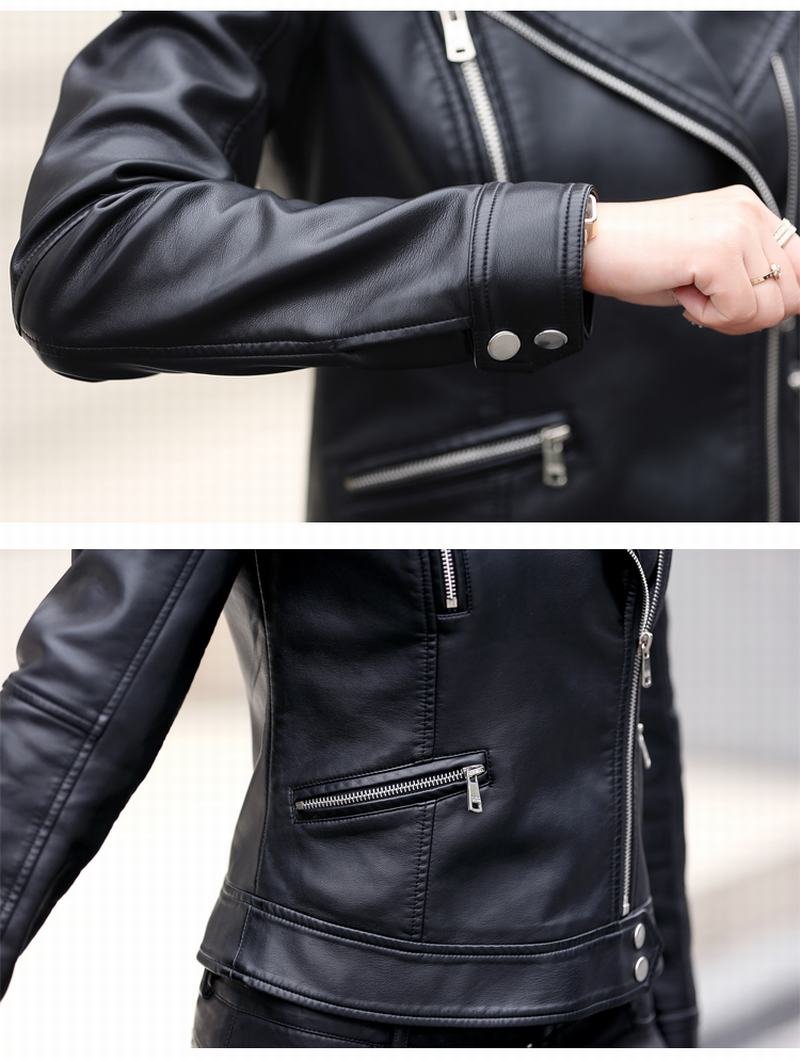 Crista Fall Genuine Leather Motorcycle Jacket for Women-9