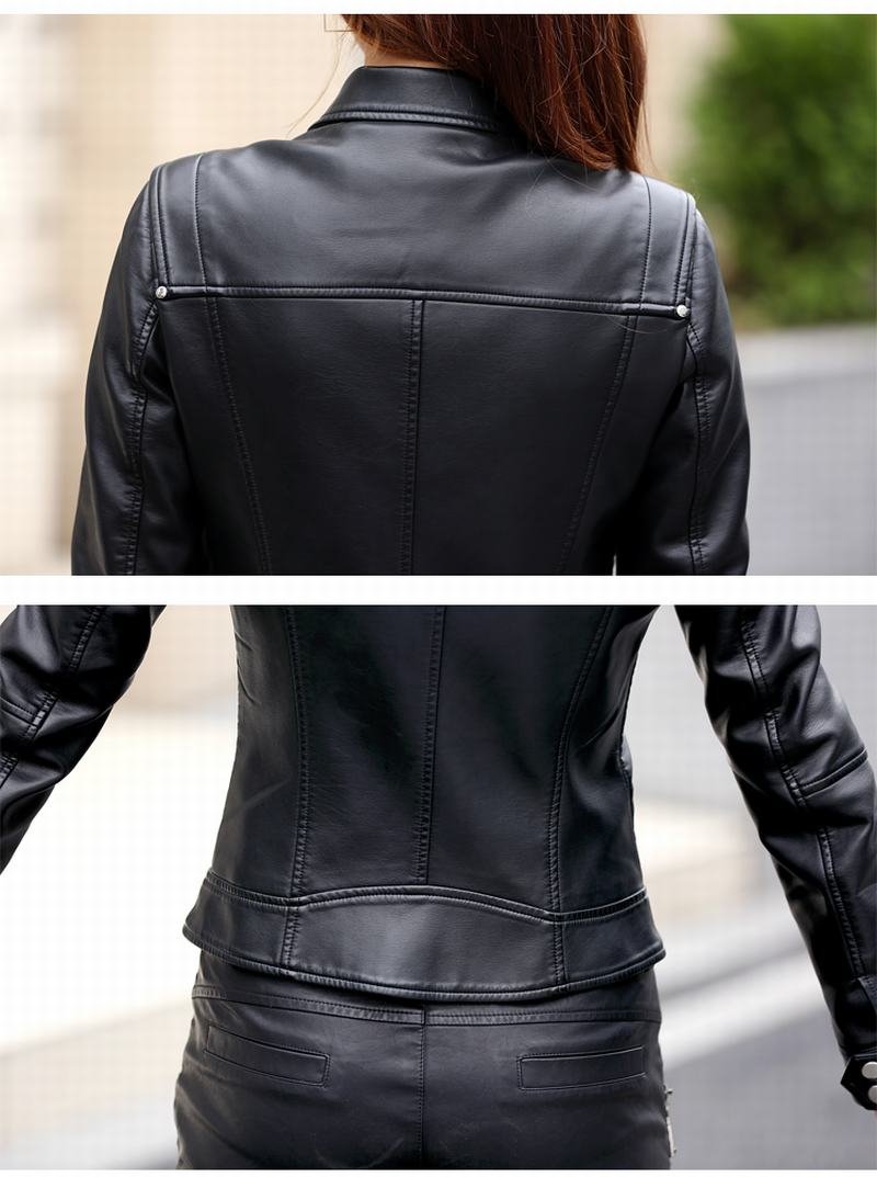 Crista Fall Genuine Leather Motorcycle Jacket for Women-15