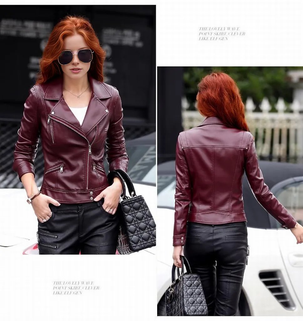 Crista Fall Genuine Leather Motorcycle Jacket for Women-3