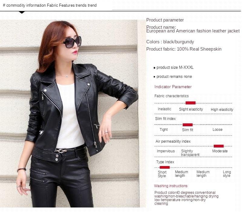 Crista Fall Genuine Leather Motorcycle Jacket for Women-6