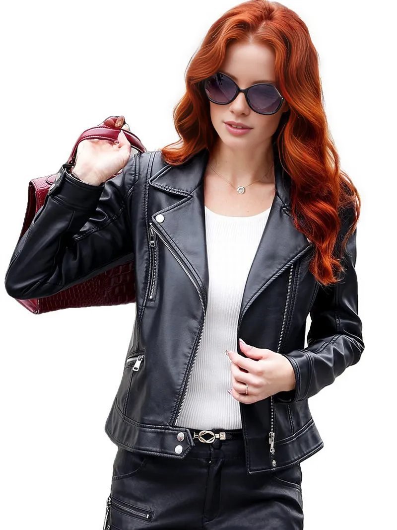 Crista Fall Genuine Leather Motorcycle Jacket for Women-0