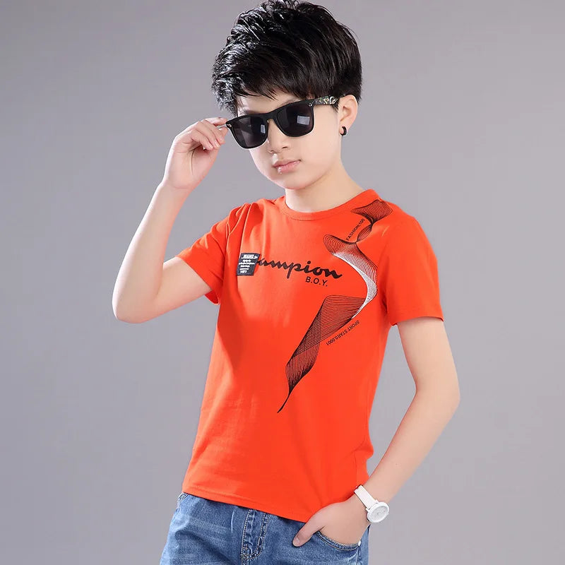 2023 Summer Baby Boy T Shirt for Children Cotton T-shirt T-shirt Kids Clothes Tops Tee 3 4 5 6 7 8 9 10 11 12 13 14 15 16 Year